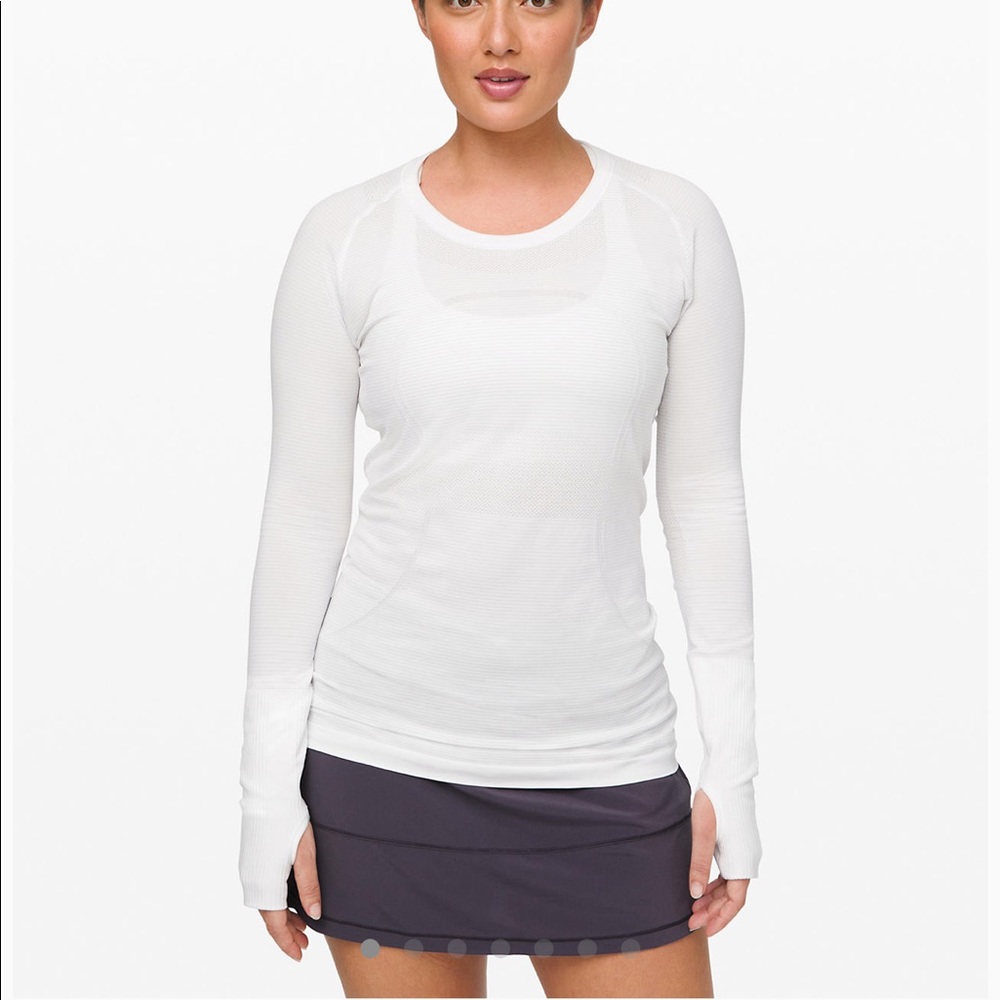 White Lululemon Swiftly Long sleeve size 6
